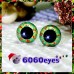 1 Pair Hand Painted Green and Gold Wreath Eyes Plastic Eyes Safety Eyes